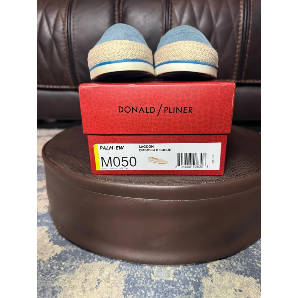 DONALD PLINER | Blue Embossed Suede Espadrille Loafers Size 5